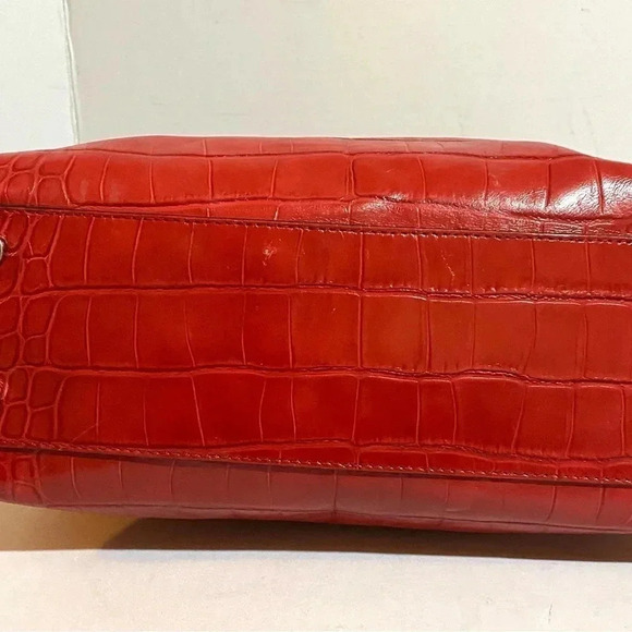 Michael kors red  leather satchel handbag - Picture 10 of 14